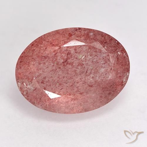 9.30ct Натуральный Оттенки розового Клубничный кварц, Овал, Полупрозрачный