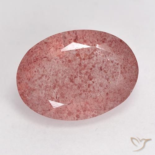 7.38ct Натуральный Средний розовый Клубничный кварц, Овал, Полупрозрачный