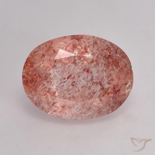 1.94ct Натуральный Оттенки розового Клубничный кварц, Овал, Полупрозрачный
