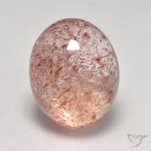 7.39ct Натуральный Средне-светло-розовый Клубничный кварц, Овал, Прозрачный