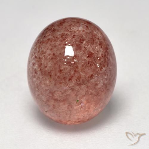 4.95ct Натуральный Малиново-розовый Клубничный кварц, Овал, Полупрозрачный