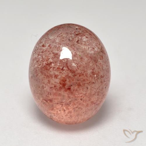 6.70ct Натуральный Индийский Красный Клубничный кварц, Овал, Полупрозрачный