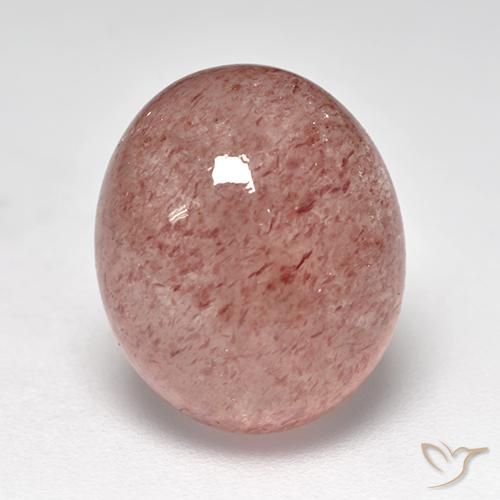 7.58ct Натуральный Средне-светло-розовый Клубничный кварц, Овал, Полупрозрачный