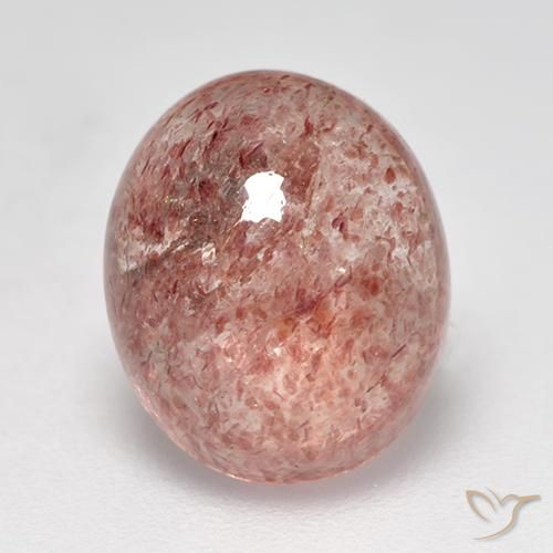 3.85ct Натуральный Оттенки розового Клубничный кварц, Овал, Полупрозрачный