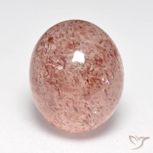 7.15ct Натуральный Светло-розовый Клубничный кварц, Овал, Полупрозрачный
