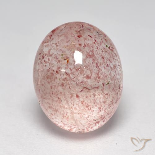 4.81ct Натуральный Фламинго Розовый Клубничный кварц, Овал, Прозрачный