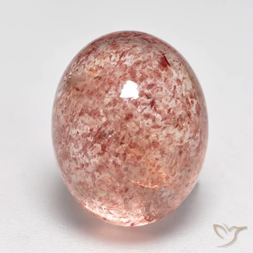 5.28ct Натуральный Средне-светло-розовый Клубничный кварц, Овал, Полупрозрачный