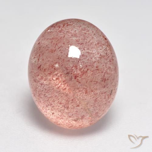 8.24ct Натуральный Землисто-розовый Клубничный кварц, Овал, Полупрозрачный
