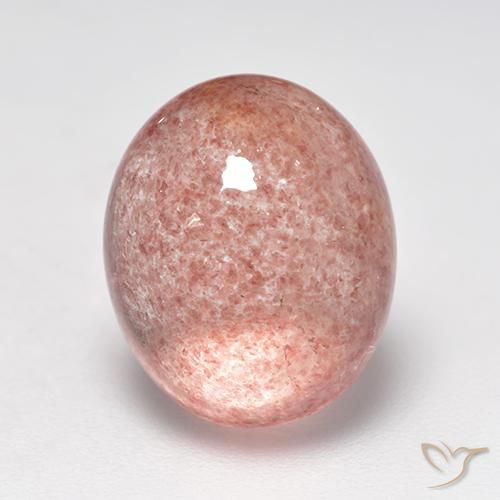 6.70ct Натуральный Средне-светло-розовый Клубничный кварц, Овал, Полупрозрачный