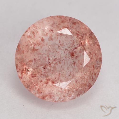 3.62ct Натуральный Землисто-розовый Клубничный кварц, Круглый, Прозрачный