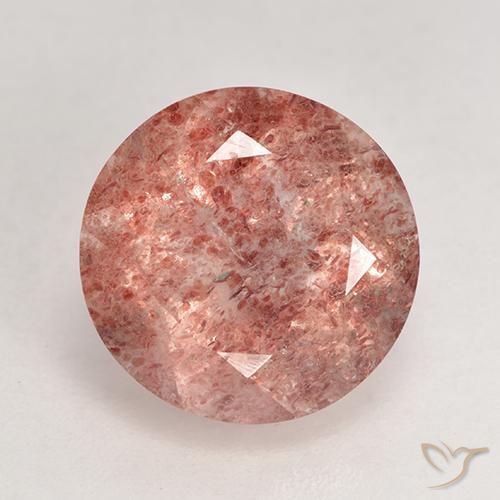 3.64ct Натуральный Индийский Красный Клубничный кварц, Круглый, Полупрозрачный