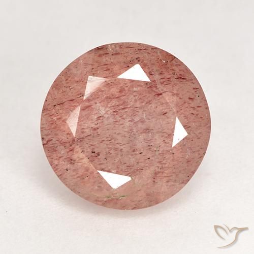 3.59ct Натуральный Грейпфрут розовый Клубничный кварц, Круглый, Полупрозрачный