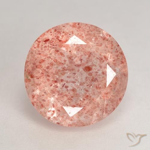 3.77ct Натуральный Средний розовый Клубничный кварц, Круглый, Полупрозрачный