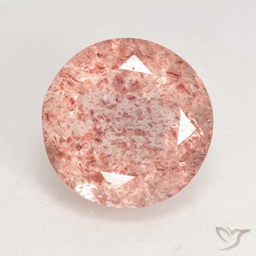 3.60ct Натуральный Средний розовый Клубничный кварц, Круглый, Полупрозрачный