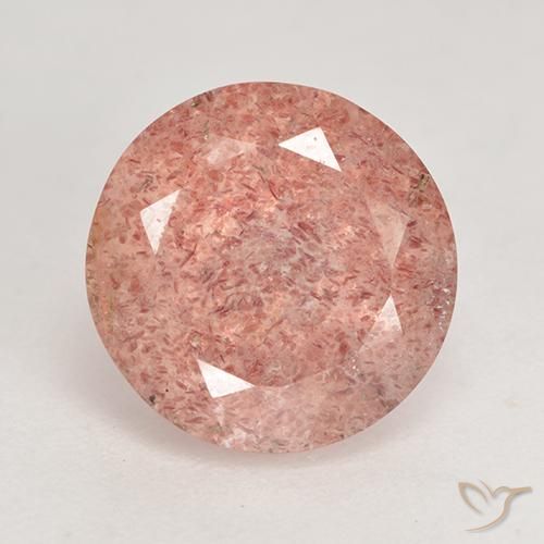 3.61ct Натуральный Средний розовый Клубничный кварц, Круглый, Полупрозрачный