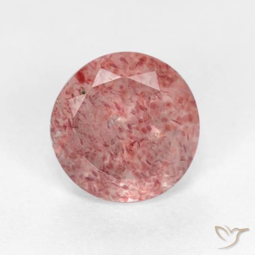 1.31ct Натуральный Оттенки розового Клубничный кварц, Круглый, Полупрозрачный