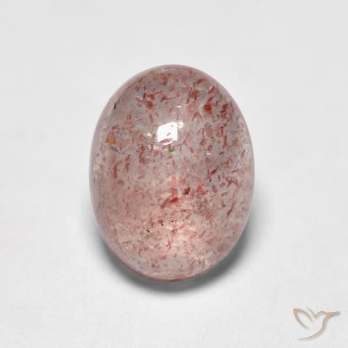 1.56ct Натуральный Светло-розовый Клубничный кварц, Овал, Полупрозрачный