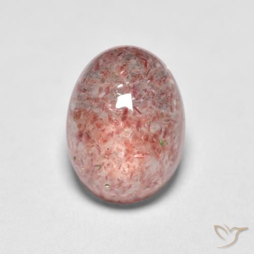 1.59ct Натуральный Землисто-розовый Клубничный кварц, Овал, Полупрозрачный