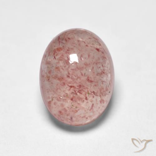 1.73ct Натуральный Светло-розовый Клубничный кварц, Овал, Полупрозрачный