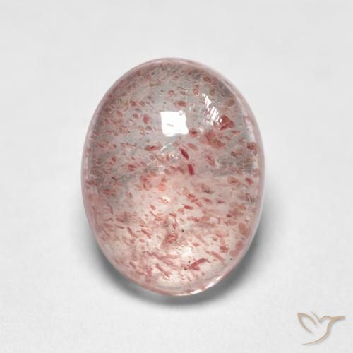 1.43ct Натуральный Светло-розовый Клубничный кварц, Овал, Прозрачный