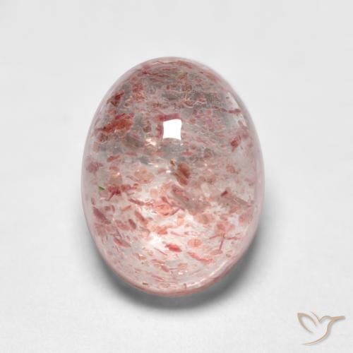 1.83ct Натуральный Светло-розовая жевательная резинка Клубничный кварц, Овал, Прозрачный