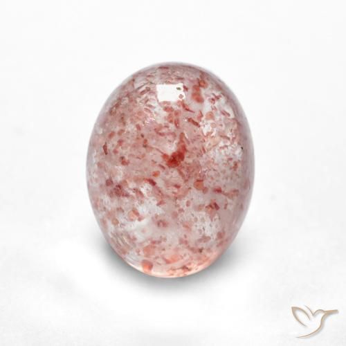 1.78ct Натуральный Светло-розовый Клубничный кварц, Овал, Полупрозрачный