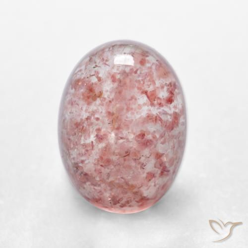 1.73ct Натуральный Светло-розовый Клубничный кварц, Овал, Полупрозрачный