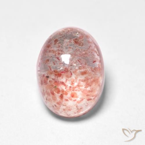1.65ct Натуральный Светло-розовый Клубничный кварц, Овал, Полупрозрачный