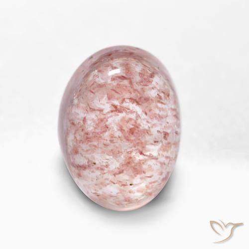 2.00ct Натуральный Светло-розовый Клубничный кварц, Овал, Полупрозрачный