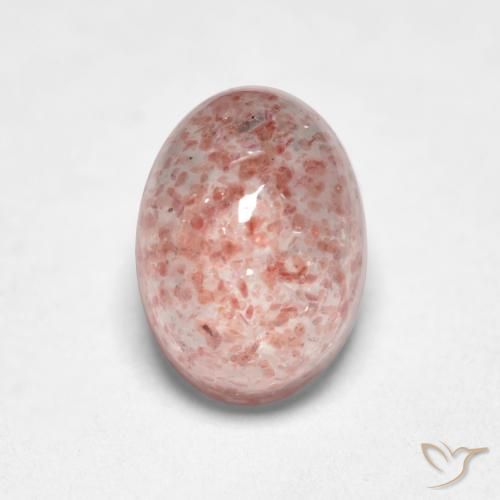 1.27ct Натуральный Землисто-розовый Клубничный кварц, Овал, Полупрозрачный