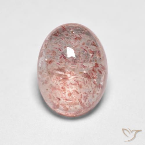 1.46ct Натуральный Светло-розовый Клубничный кварц, Овал, Полупрозрачный