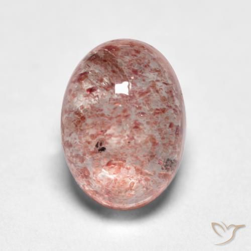 1.16ct Натуральный Светло-розовый Клубничный кварц, Овал, Полупрозрачный