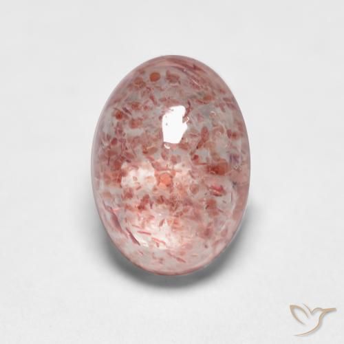 1.15ct Натуральный Землисто-розовый Клубничный кварц, Овал, Полупрозрачный