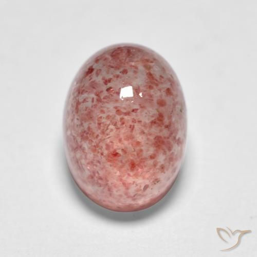 1.82ct Натуральный Средний розовый Клубничный кварц, Овал, Полупрозрачный