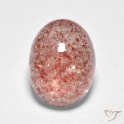 1.44ct Натуральный Малиново-розовый Клубничный кварц, Овал, Полупрозрачный