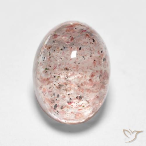 1.77ct Натуральный Светло-розовый Клубничный кварц, Овал, Полупрозрачный