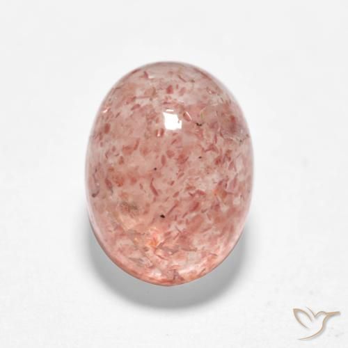 1.92ct Натуральный Землисто-розовый Клубничный кварц, Овал, Полупрозрачный