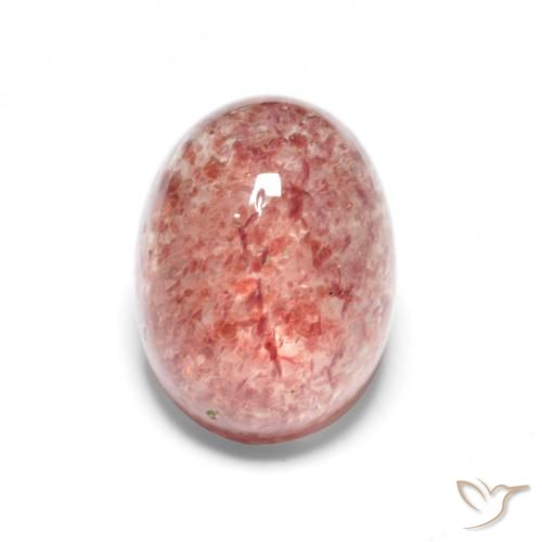 1.76ct Натуральный Малиново-розовый Клубничный кварц, Овал, Полупрозрачный