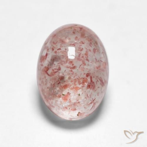 1.69ct Натуральный Средний розовый Клубничный кварц, Овал, Полупрозрачный