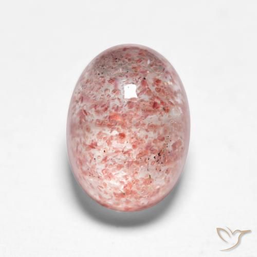 1.85ct Натуральный Светло-розовый разных оттенков Клубничный кварц, Овал, Полупрозрачный