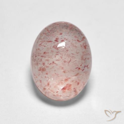 1.78ct Натуральный Светло-розовый Клубничный кварц, Овал, Полупрозрачный