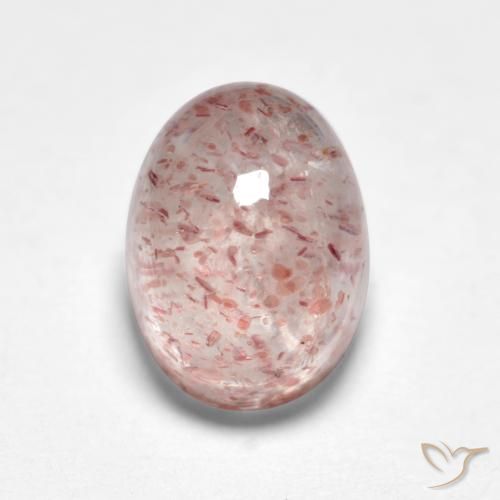 2.04ct Натуральный Светло-розовый Клубничный кварц, Овал, Полупрозрачный