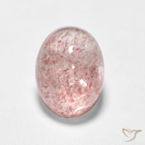1.59ct Натуральный Светло-розовый Клубничный кварц, Овал, Полупрозрачный