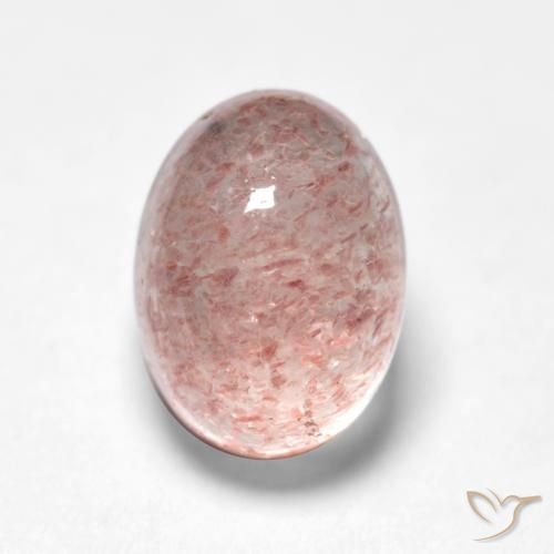 1.30ct Натуральный Средний розовый Клубничный кварц, Овал, Полупрозрачный
