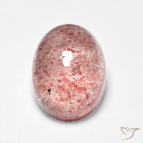 1.70ct Натуральный Землисто-розовый Клубничный кварц, Овал, Полупрозрачный