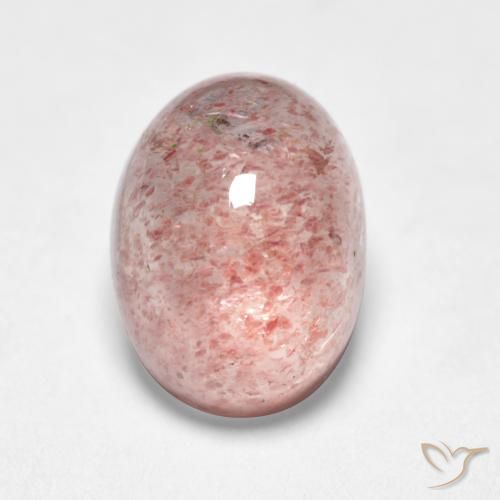 1.75ct Натуральный Светло-розовый Клубничный кварц, Овал, Полупрозрачный