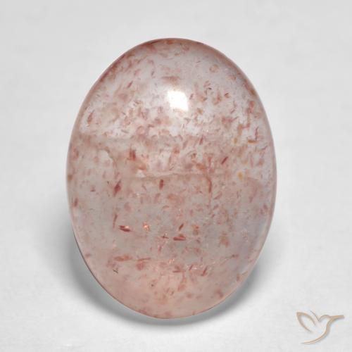 6.42ct Натуральный Светло-розовый Клубничный кварц, Овал, Полупрозрачный