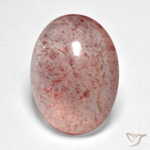 7.71ct Натуральный Землисто-розовый Клубничный кварц, Овал, Полупрозрачный