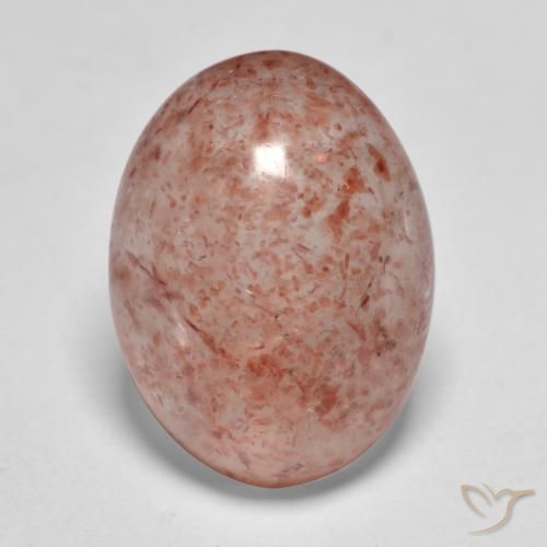 7.92ct Натуральный Землисто-розовый Клубничный кварц, Овал, Полупрозрачный