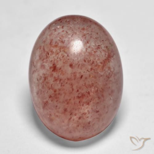 9.17ct Натуральный Землисто-красновато-розовый Клубничный кварц, Овал, Полупрозрачный